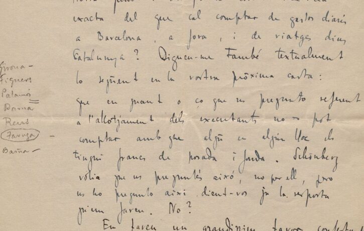 Conjunt de correspondència entre Manuel Clausells i Robert Gerhard entre 1921 i 1925