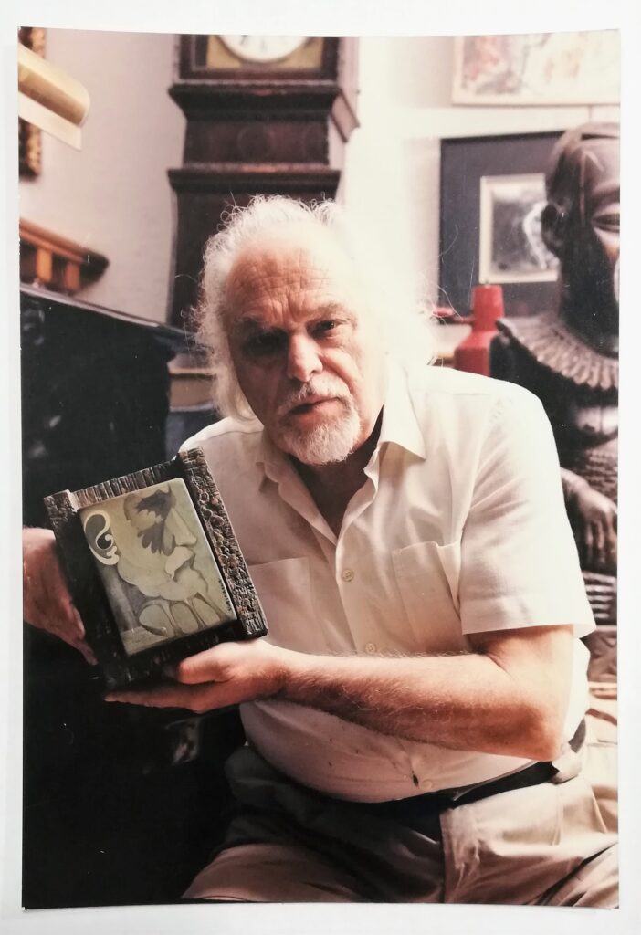 Joan Abelló al seu estudi de Mollet, 1996